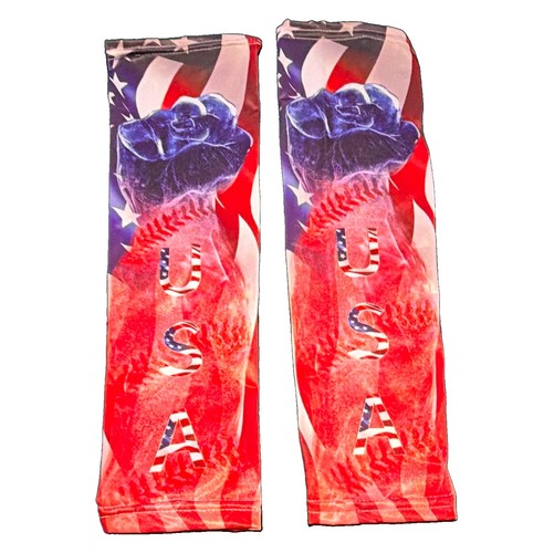 Baseball arm sleeves usa - baseball, flag